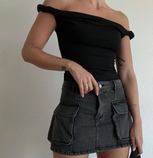 Caught In Cargo Mini Skirt