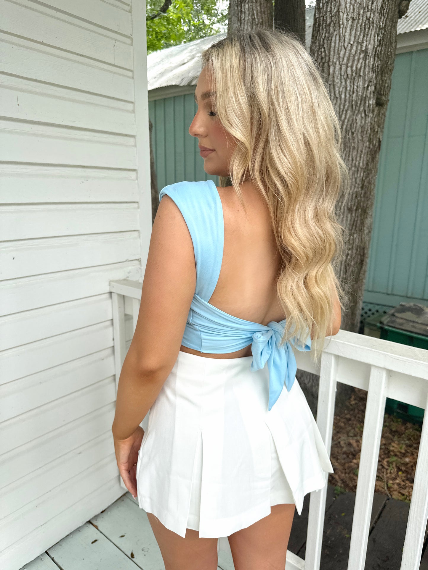 Blue Skies Tie Top